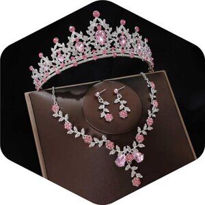 Tiaras and Crowns for Women,Tiaras Earrings Necklace & Earring set Crystals